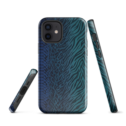 Blue & Teal Snake Skin Zebra & Leopard Print Tough Case for iPhone®
