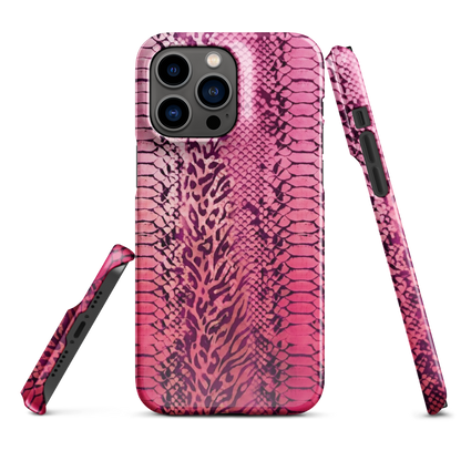 Hot Pink to Light Pink Zebra Print Snap Case for iPhone