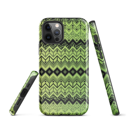 Lime Green Chevron Zebra & Leopard Print Tough Case for iPhone®