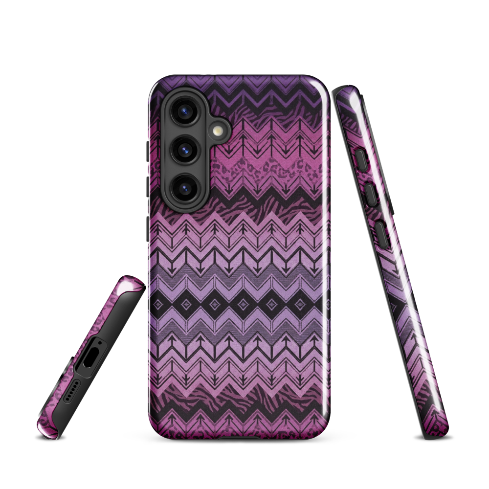 Purple Chevron Zebra & Leopard Print Tough Case for Samsung
