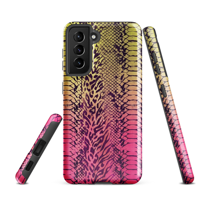 Yellow & Pink Snake Skin & Leopard Print Tough Case for Samsung