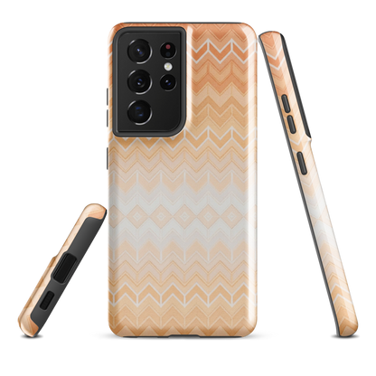 Orange Chevron Tough Case for Samsung
