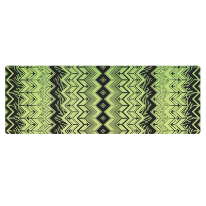 Lime Green & Black Chevron Pattern Zebra & Leopard Print Yoga Mat