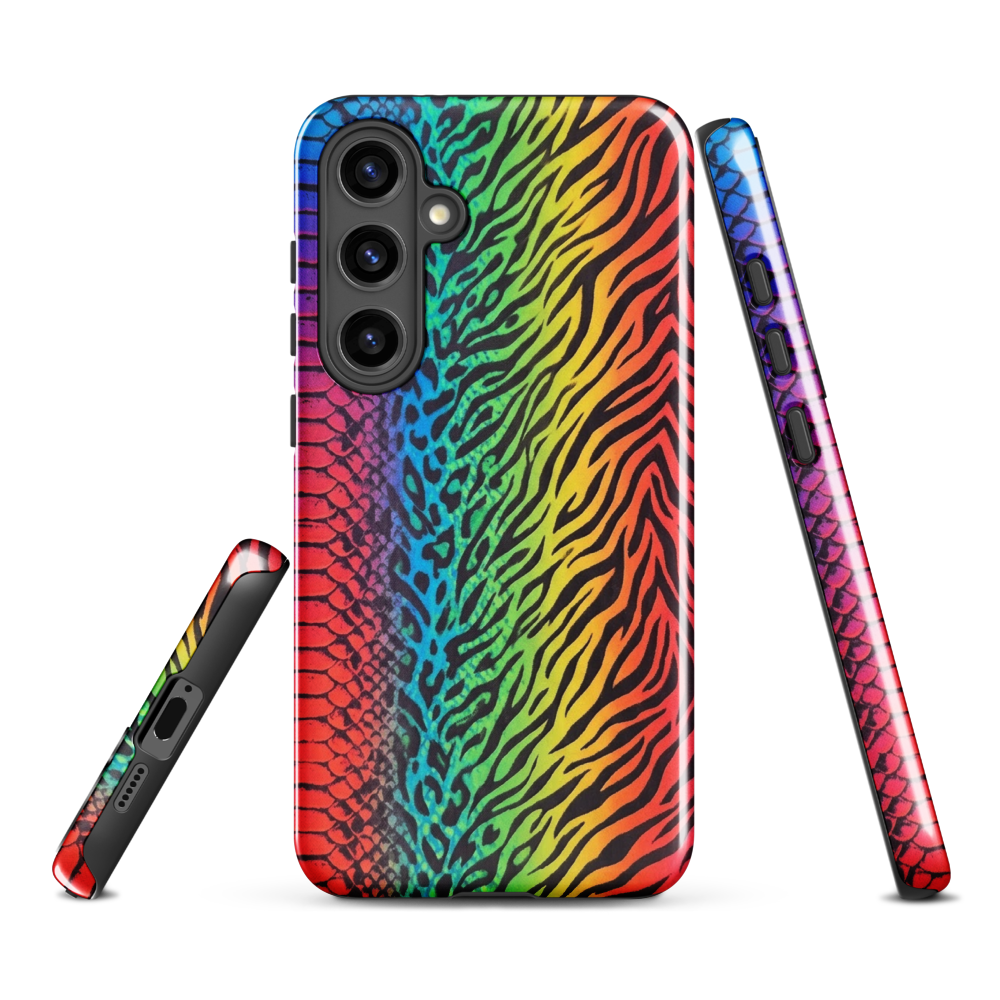 Vibrant Rainbow Snake Skin Zebra & Leopard Print Tough Case for Samsung