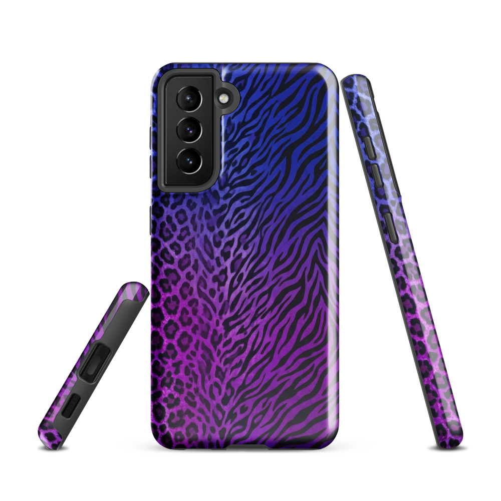 Blue to Purple Zebra & Leopard Print Tough Case for Samsung