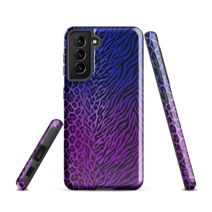 Blue to Purple Zebra & Leopard Print Tough Case for Samsung