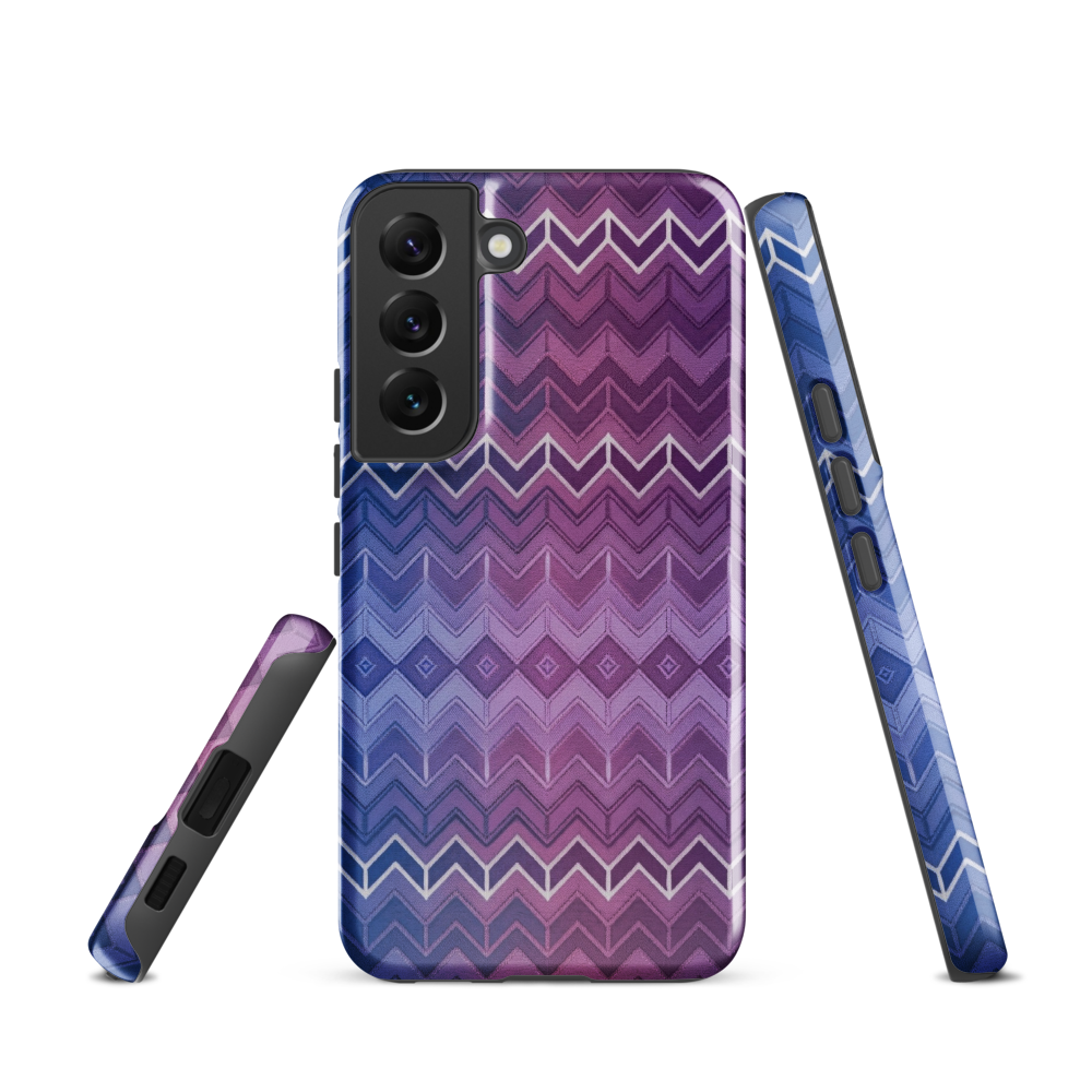 Purple & Blue Classic Chevron Print Tough Case for Samsung
