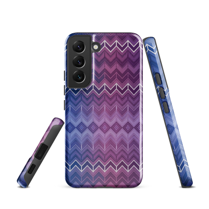Purple & Blue Classic Chevron Print Tough Case for Samsung