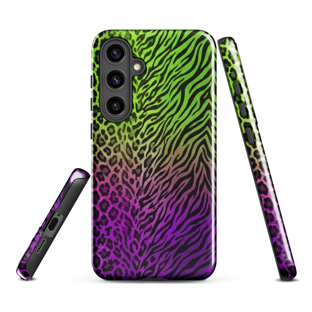 Neon Green & Purple Zebra & Leopard Print Tough Case for Samsung