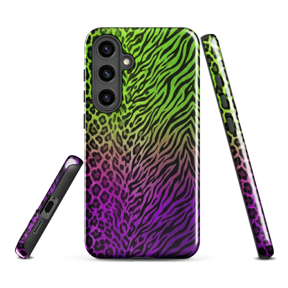 Neon Green & Purple Zebra & Leopard Print Tough Case for Samsung