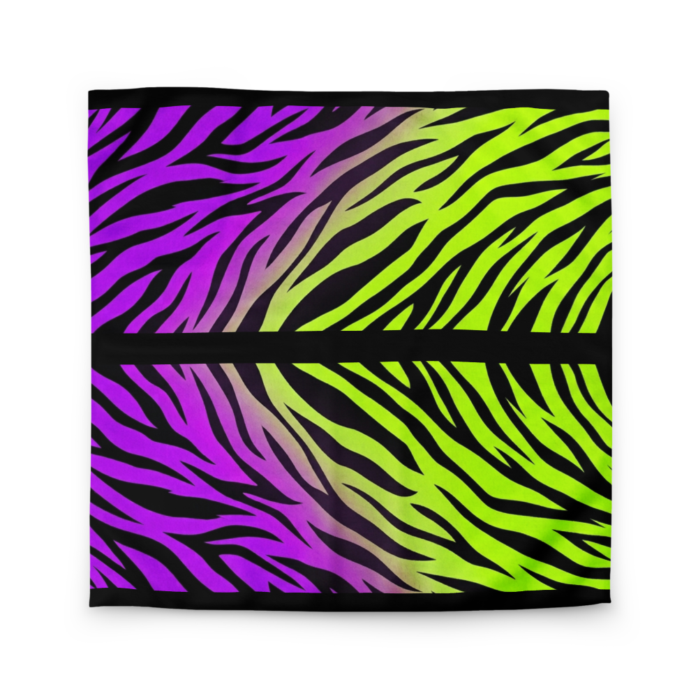 Neon Green and Purple Zebra Print y2k Microfiber Duvet Cover
