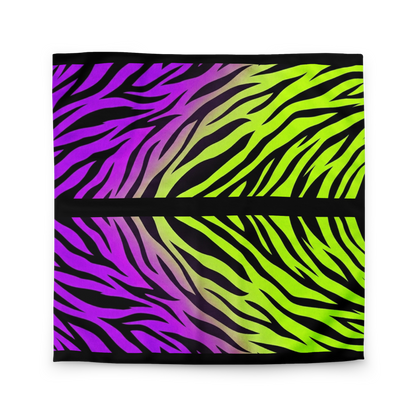 Neon Green and Purple Zebra Print y2k Microfiber Duvet Cover