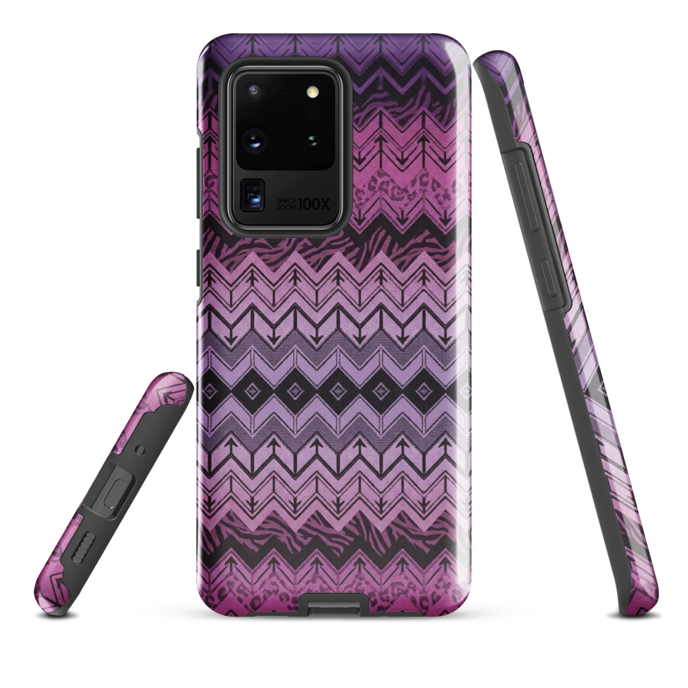 Purple Chevron Zebra & Leopard Print Tough Case for Samsung