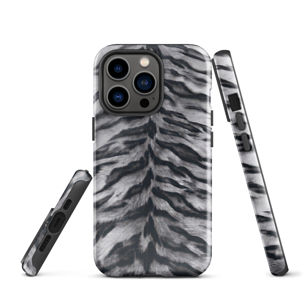 Gray Tiger Print Tough Case for iPhone®
