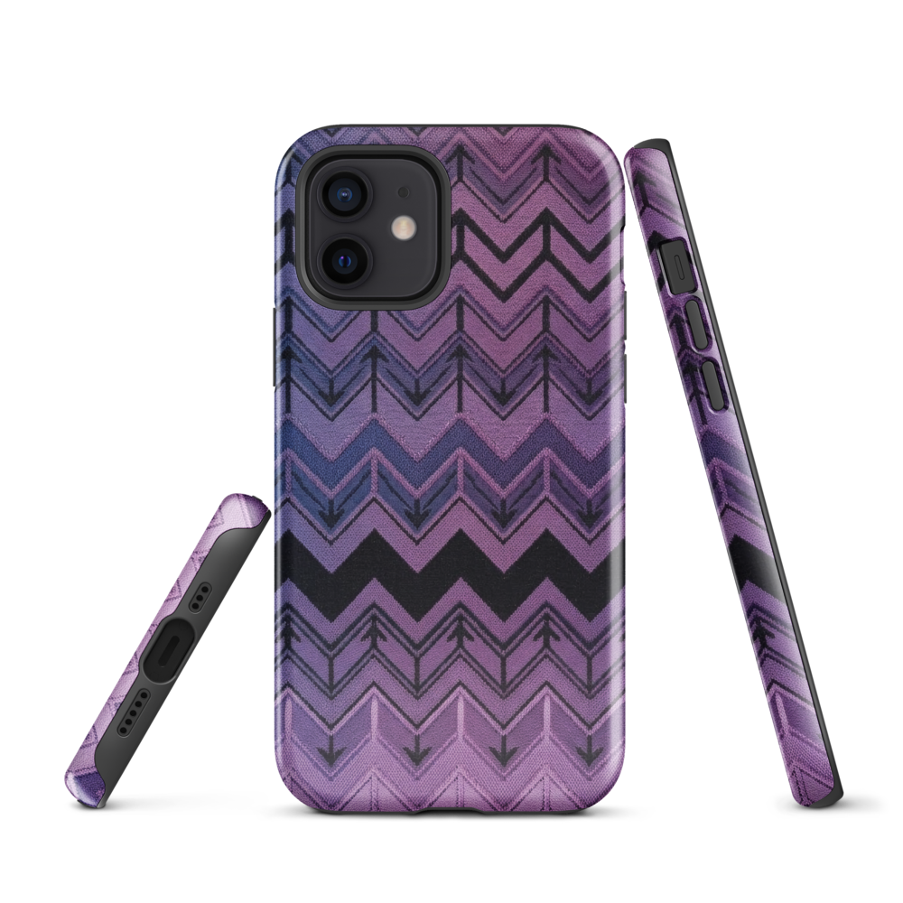 Purple Chevron & Blue Pattern Tough Case for iPhone®