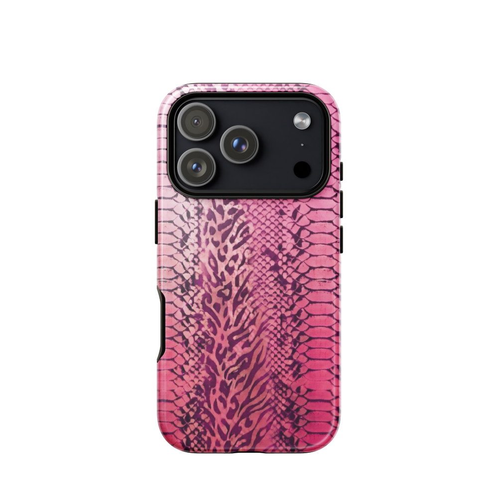 Pink Leopard Print and Snake Skin Tough Case for iPhone®
