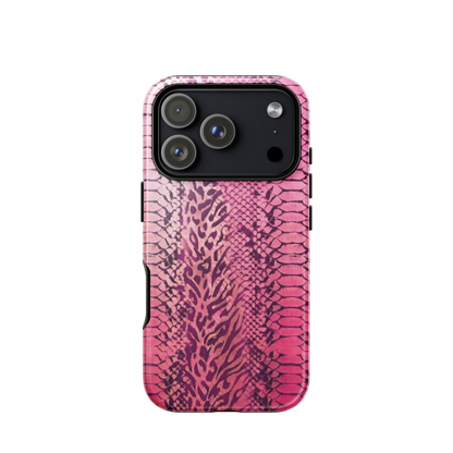Pink Leopard Print and Snake Skin Tough Case for iPhone®