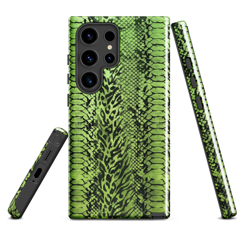 Green Snake Skin & Leopard Print Tough Case for Samsung