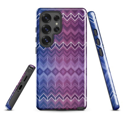 Purple & Blue Classic Chevron Print Tough Case for Samsung