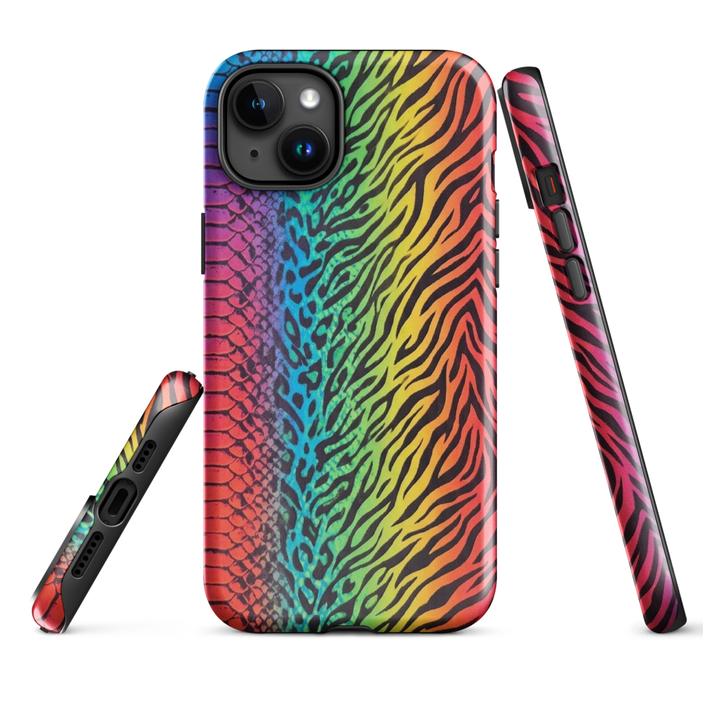 Vibrant Rainbow Snake Skin Leopard & Zebra Print Case for iPhone®