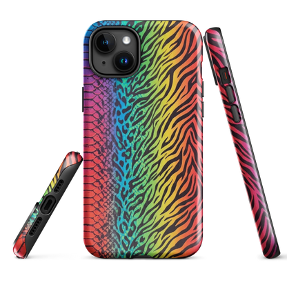 Vibrant Rainbow Snake Skin Leopard & Zebra Print Case for iPhone®