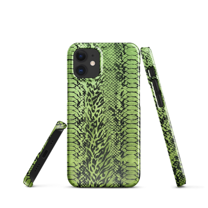 Green Snake Leopard & Zebra Print Snap Case for iPhone