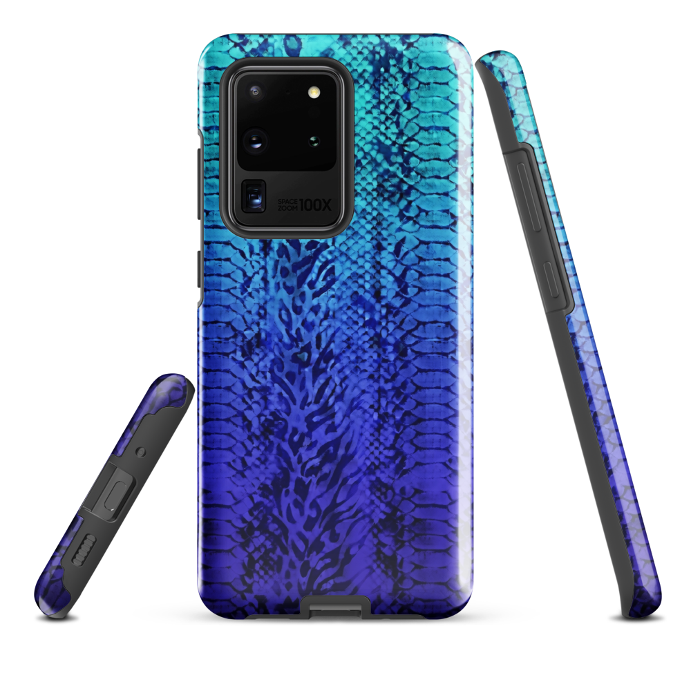 Vibrant Blue Snake & Leopard Print Tough Case for Samsung