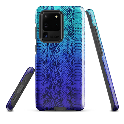 Vibrant Blue Snake & Leopard Print Tough Case for Samsung