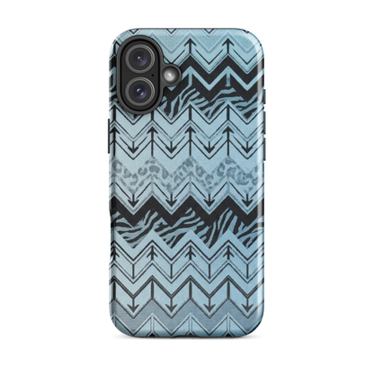 Blue Chevron Zebra & Leopard Print Tough Case for iPhone®