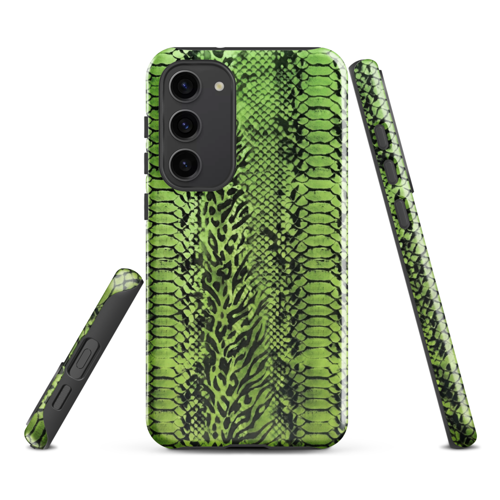 Green Snake Skin & Leopard Print Tough Case for Samsung