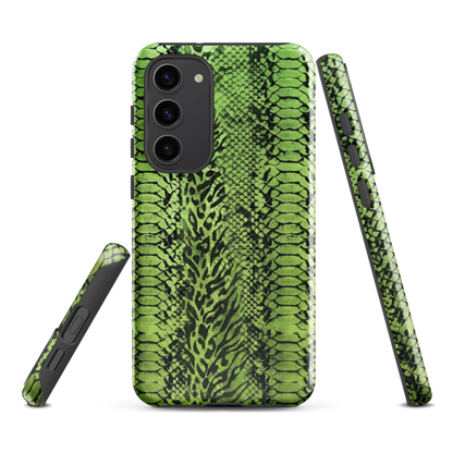 Green Snake Skin & Leopard Print Tough Case for Samsung