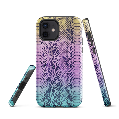 Faded Rainbow Snake Skin Zebra & Leopard Print Tough Case for iPhone®