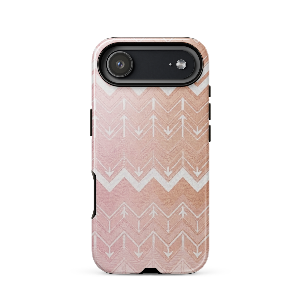 Rose & Brown Chevron Pattern Tough Case for iPhone®
