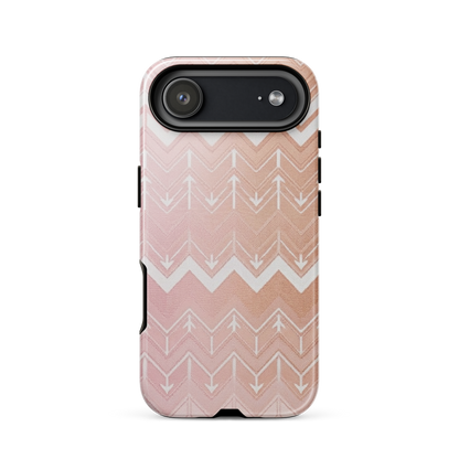 Rose & Brown Chevron Pattern Tough Case for iPhone®