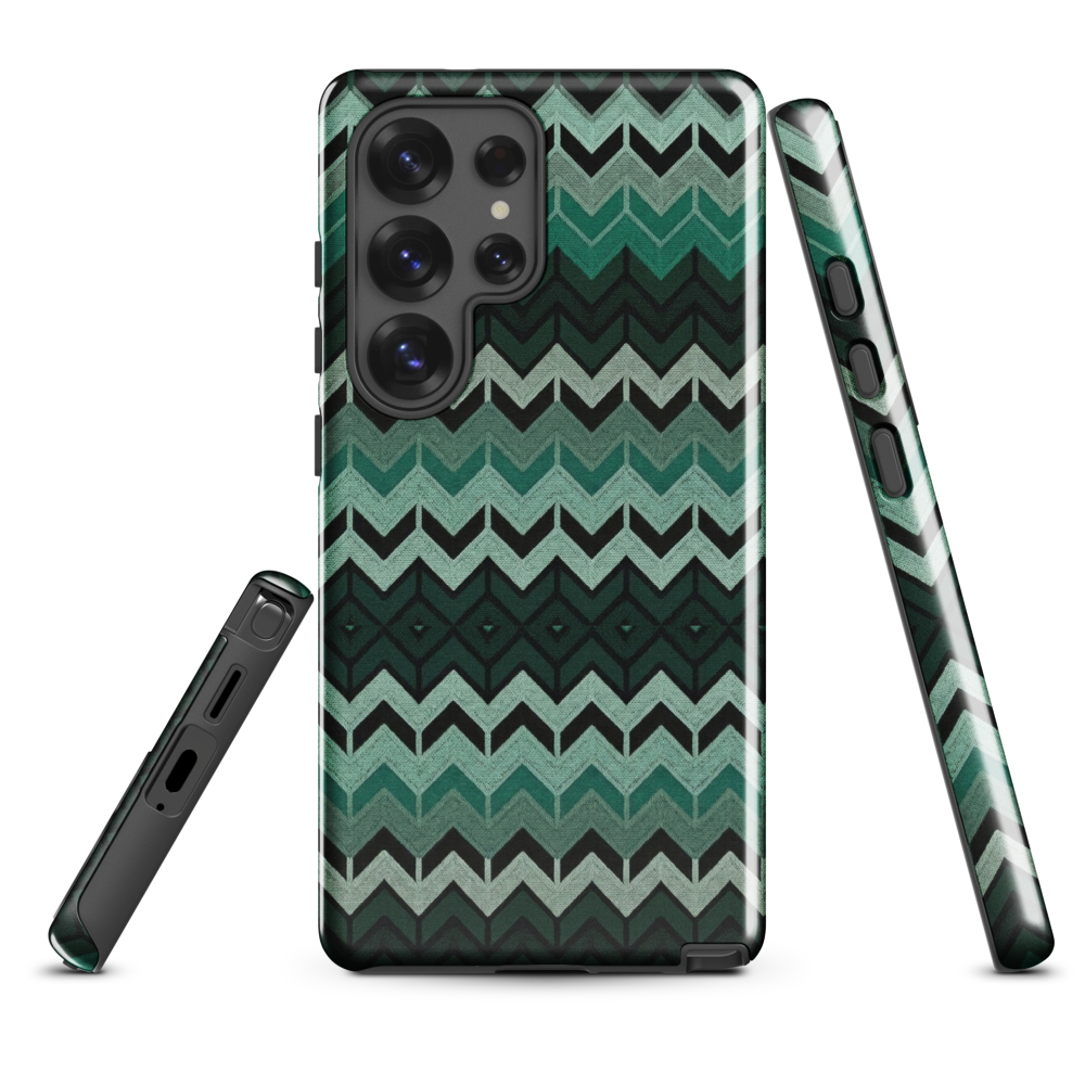 Green Chevron Tough Case for Samsung