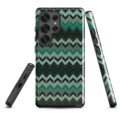 Green Chevron Tough Case for Samsung