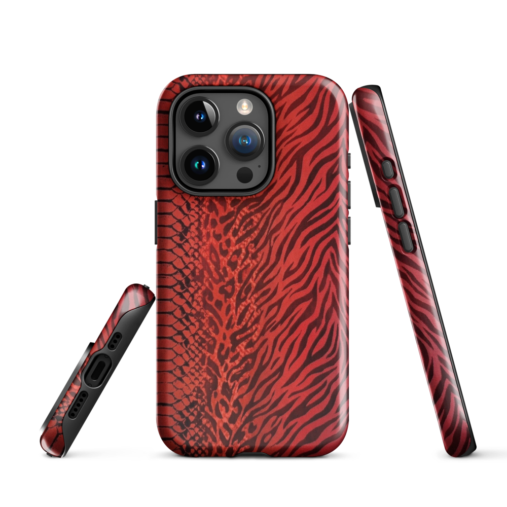 Red Zebra Snake & Leopard Print Tough Case for iPhone®