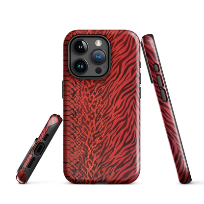 Red Zebra Snake & Leopard Print Tough Case for iPhone®