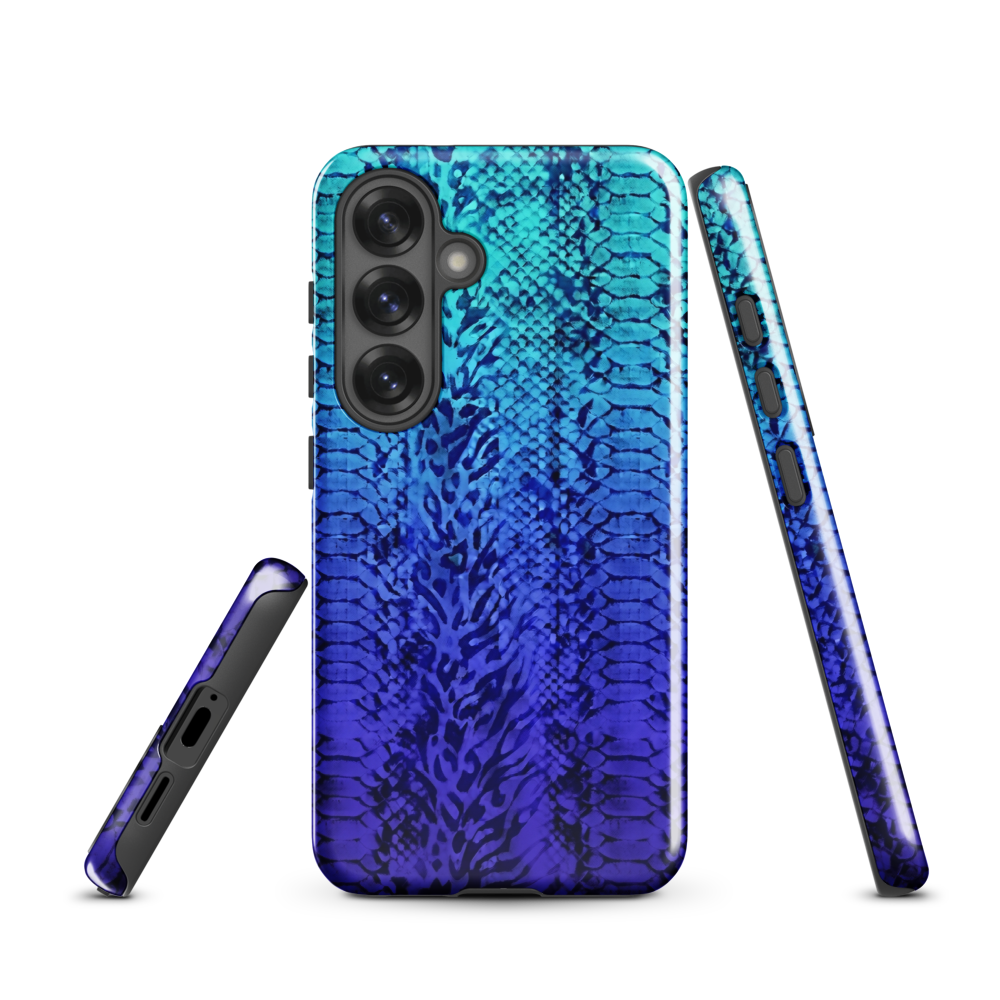Vibrant Blue Snake & Leopard Print Tough Case for Samsung