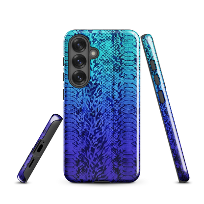 Vibrant Blue Snake & Leopard Print Tough Case for Samsung
