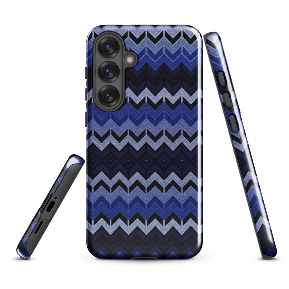 Blue Chevron Pattern Tough Case for Samsung