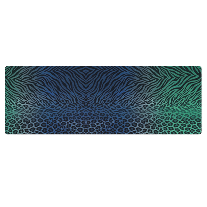 Blue & Teal Zebra & Leopard Print Pilates Yoga Mat