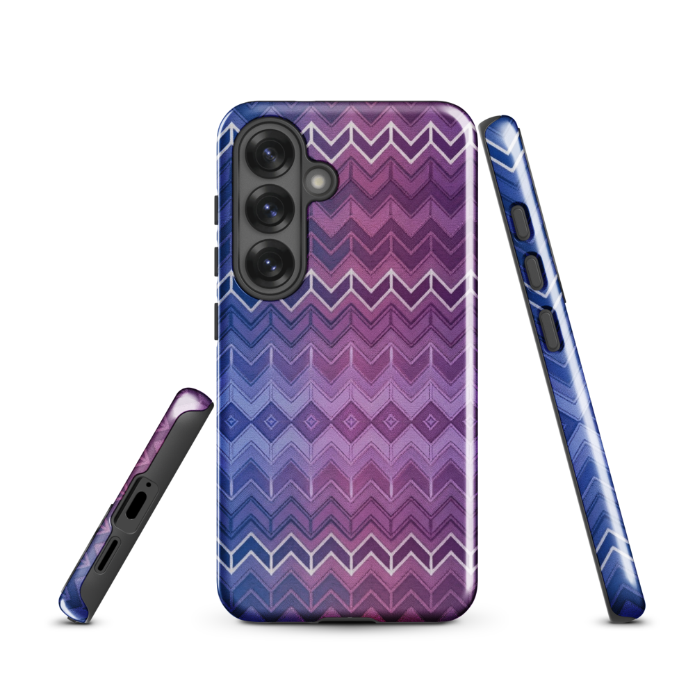 Purple & Blue Classic Chevron Print Tough Case for Samsung