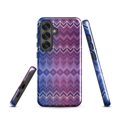 Purple & Blue Classic Chevron Print Tough Case for Samsung