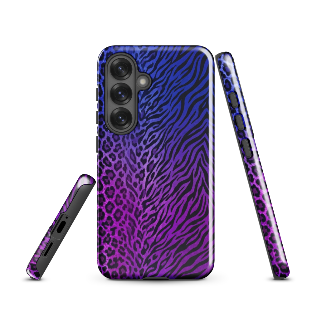 Blue to Purple Zebra & Leopard Print Tough Case for Samsung
