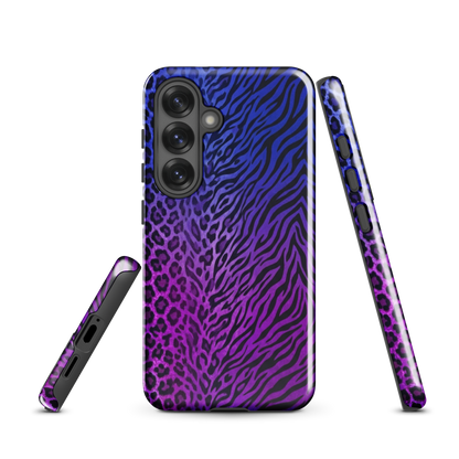 Blue to Purple Zebra & Leopard Print Tough Case for Samsung