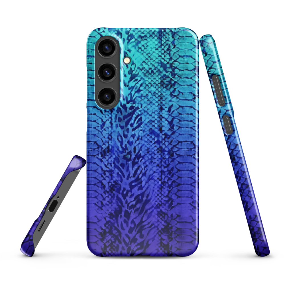 Vibrant Blue Snake & Leopard Print Snap Case for Samsung
