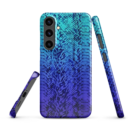 Vibrant Blue Snake & Leopard Print Snap Case for Samsung