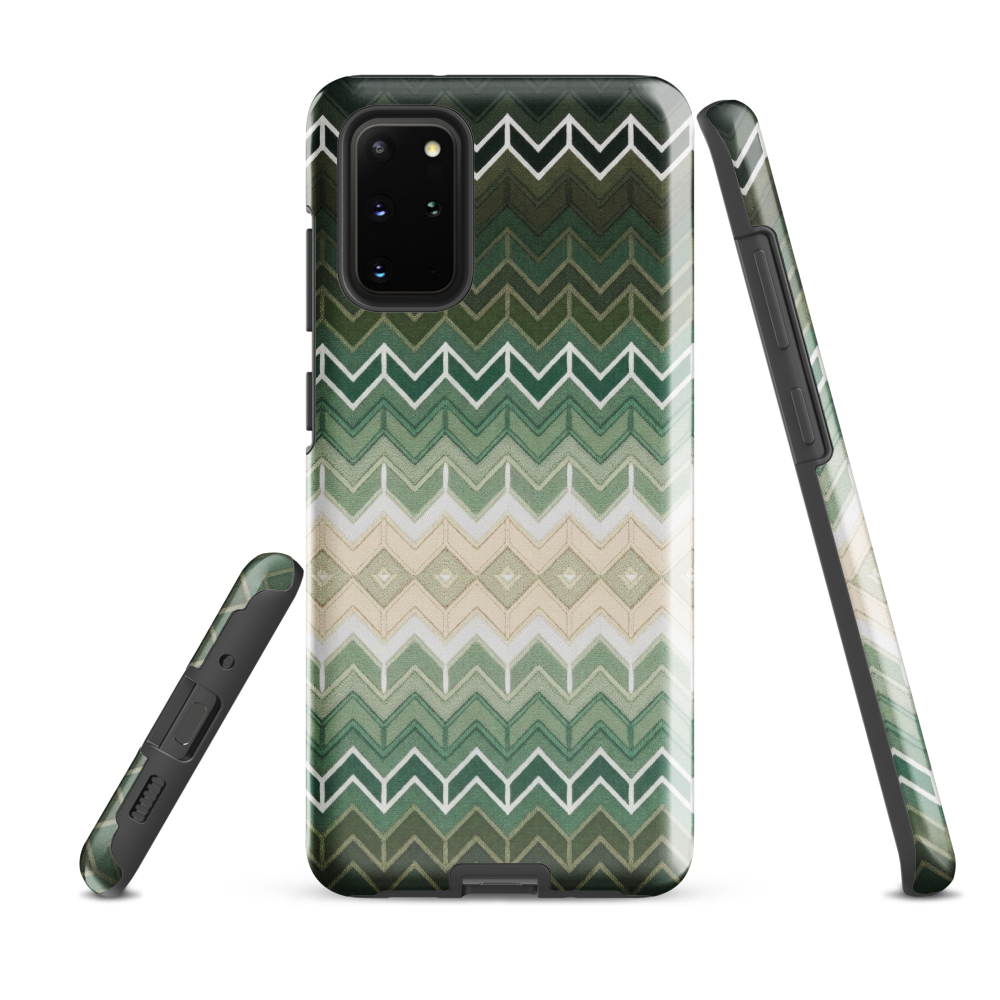 Green Chevron Classic White Pattern Tough Case for Samsung