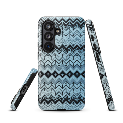 Blue Chevron Pattern Leopard & Zebra Print Tough Case for Samsung